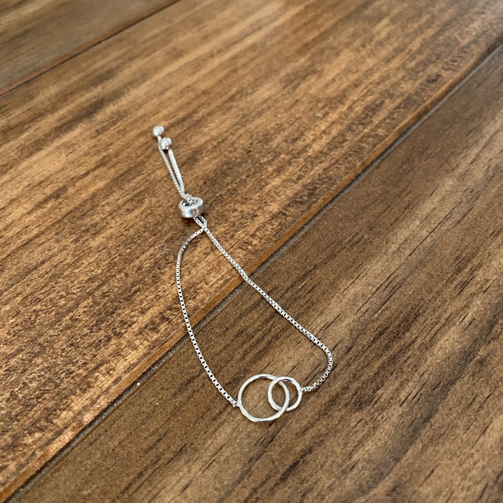 Sterling silver bolo bracelet.